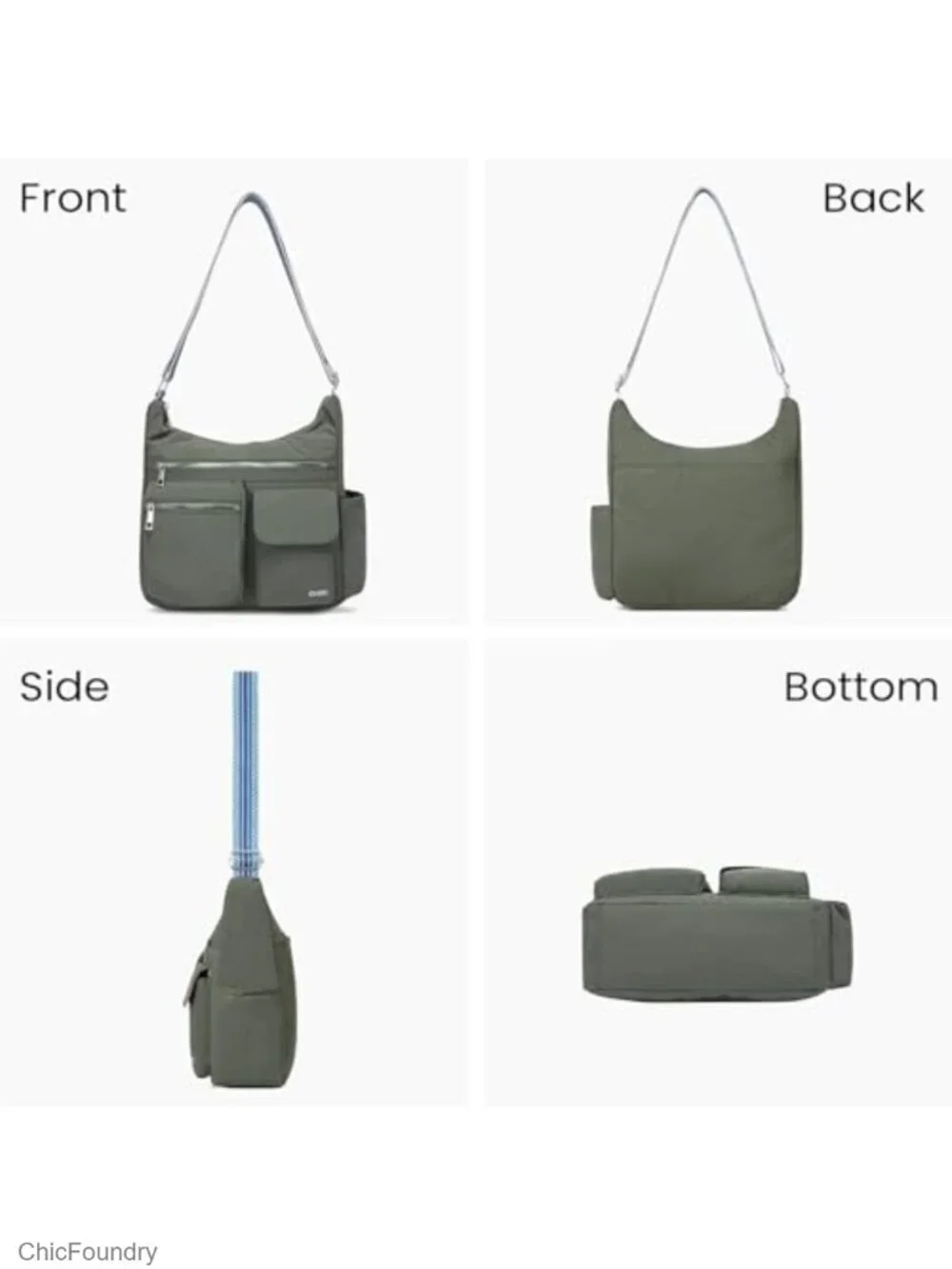 Anti Theft Crossbody Bag for Women Travel Water Resistant Oxford Nylon